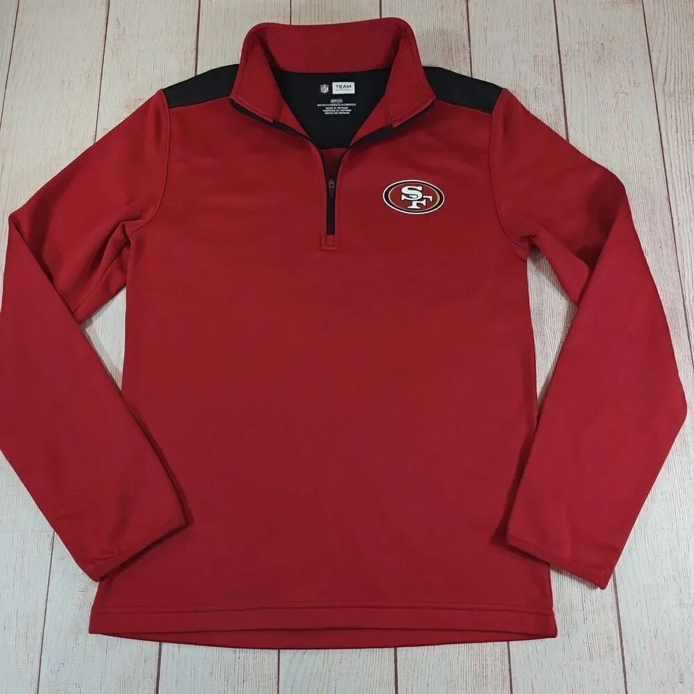NFL San Francisco 49ers fleece 1/4 zip top sz S
